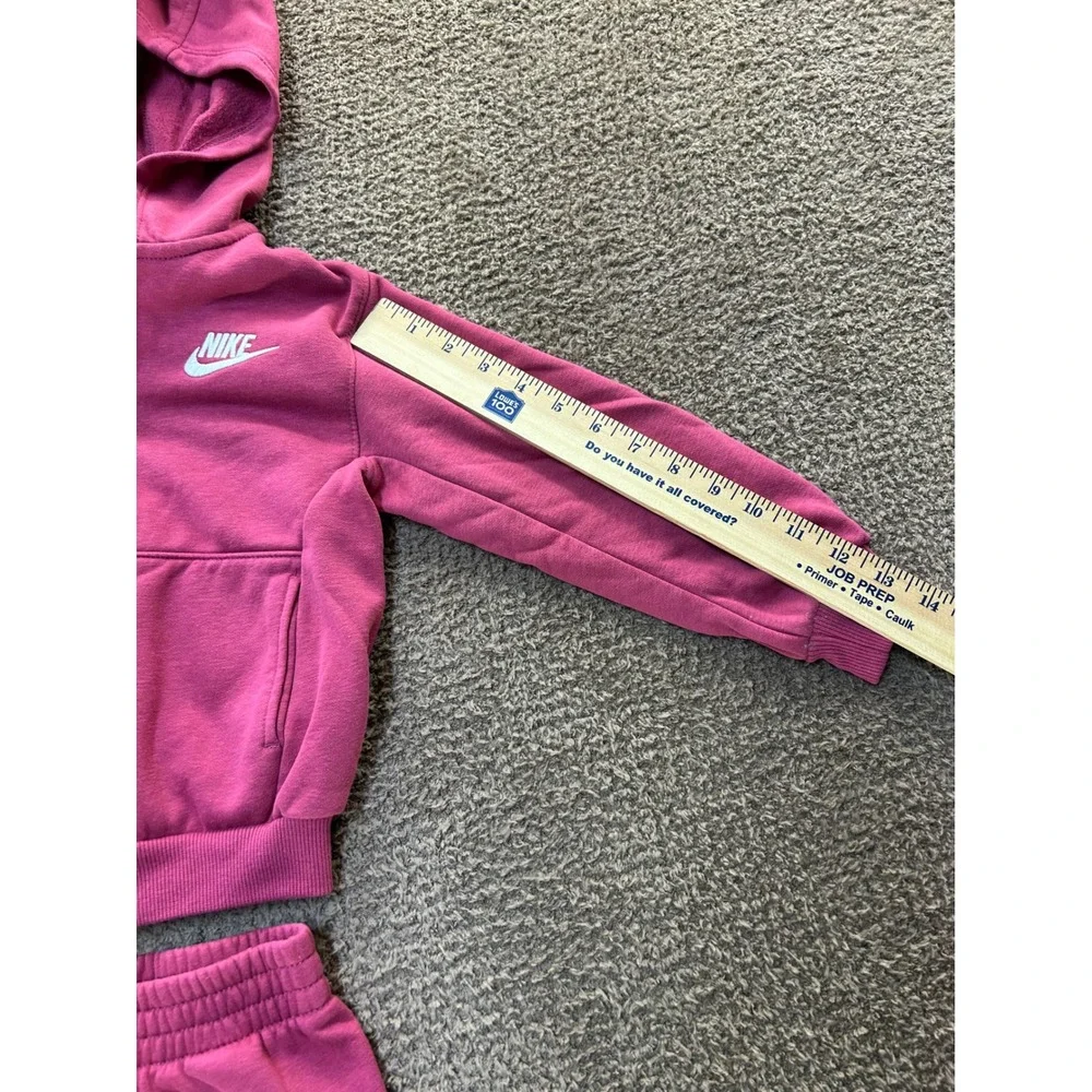 Nike Kids Berry Pink Fleece Tracksuit Full Zip Hoodie and Joggers Set Size 4-5Y